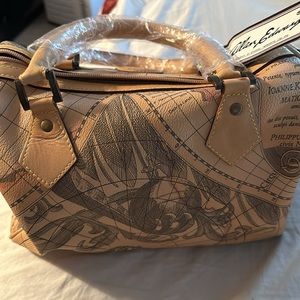 Allan Edward world map satchel new some marks see photos I pointed out. NWT